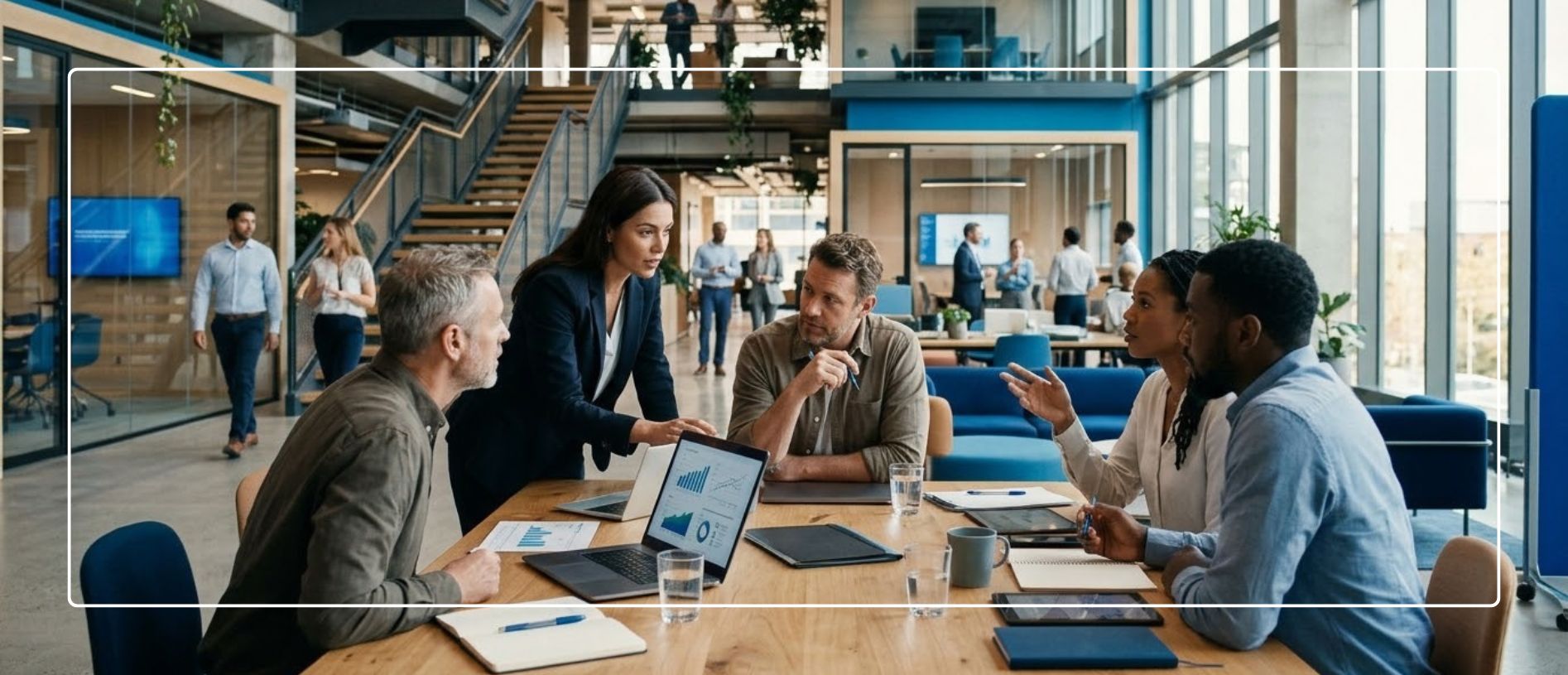 Equipo directivo y de recursos humanos planificando la estrategia de formación y desarrollo de talento para su organización.